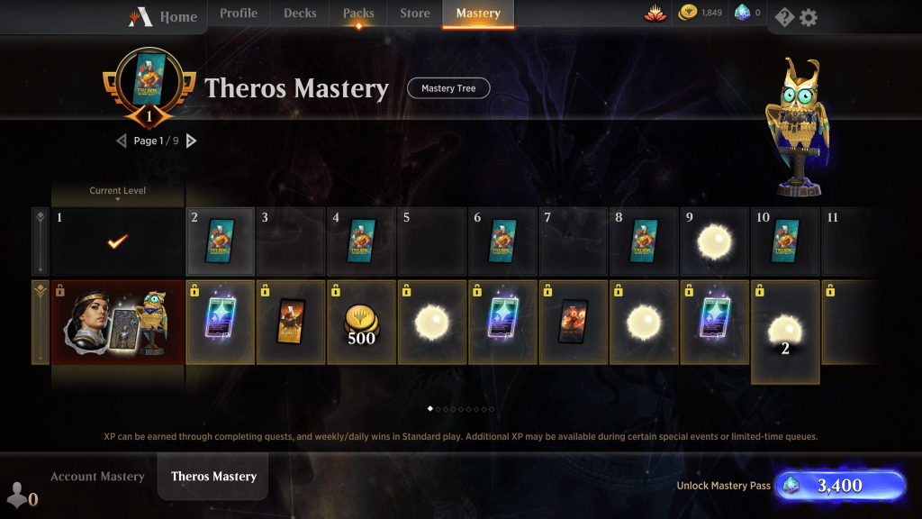 MTG Arena Theros Mastery track