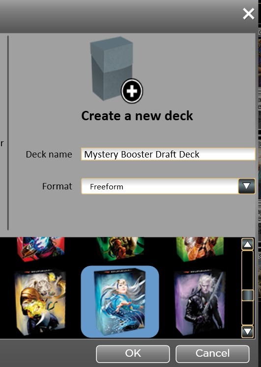 Naming deck on Magic Online