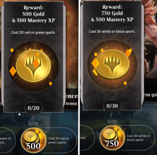 MTG Arena low vs high daily quest rewards
