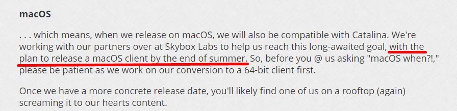 mac os release this summer