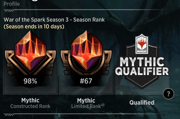 MTGA War of the Spark Season 3 rank