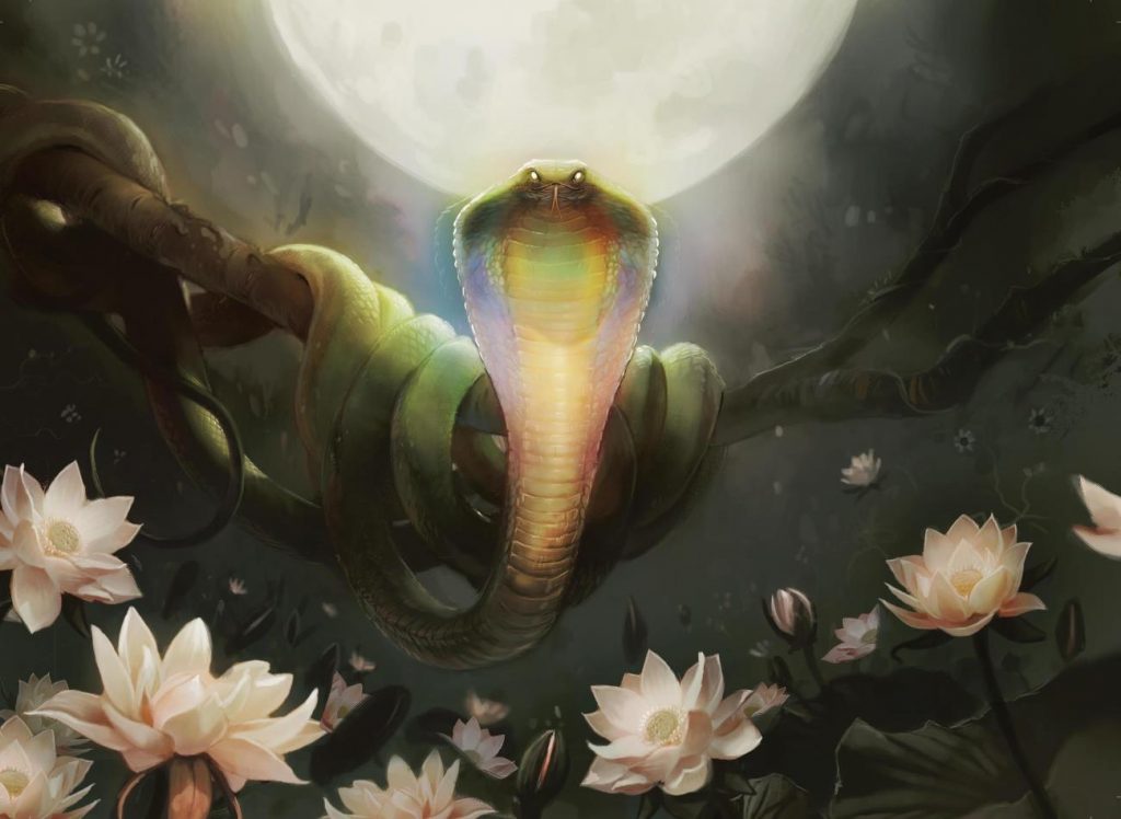 Lotus Cobra (Zendikar) - Illustration by Chippy