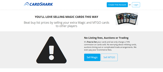 Cardshark seller's page