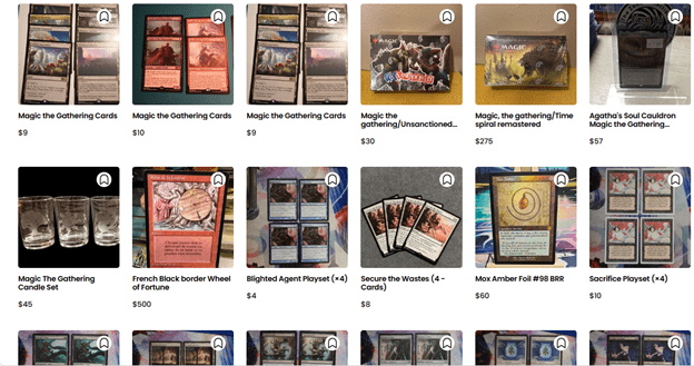 Whatnot MTG product listings