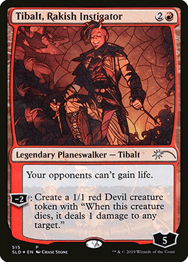 Tibalt, Rakish Instigator stained-glass planeswalker card