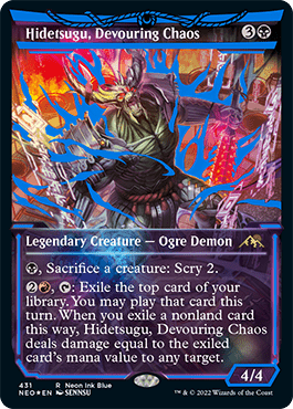 Hidetsugu, Devouring Chaos blue neon ink
