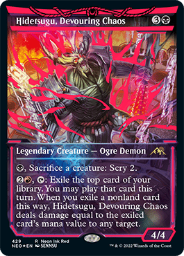 Hidetsugu, Devouring Chaos red neon ink