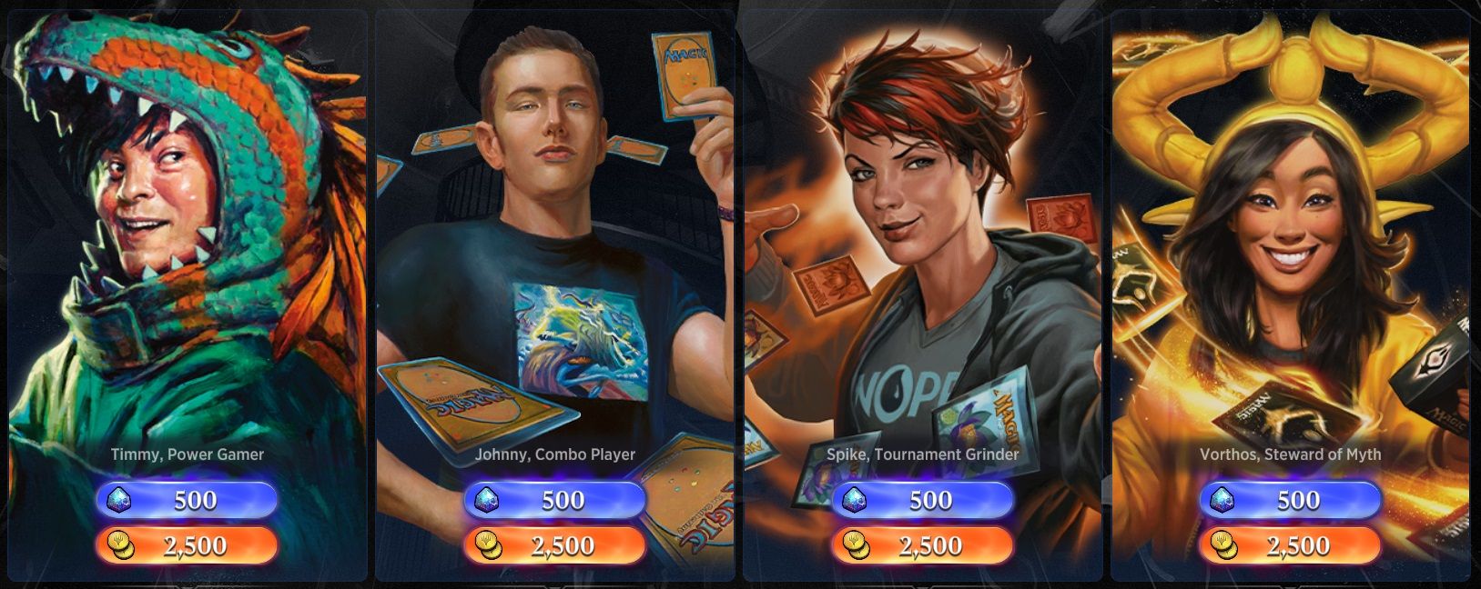 types of player - avatars