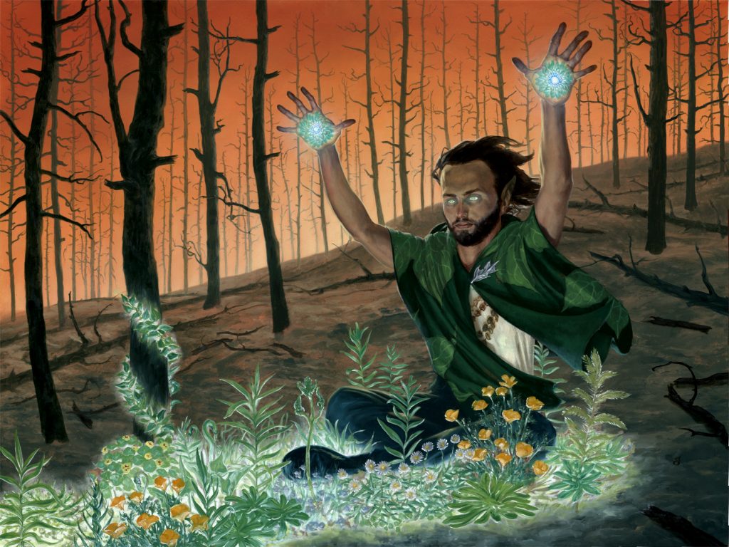 Springbloom Druid - Illustration by Randy Gallegos