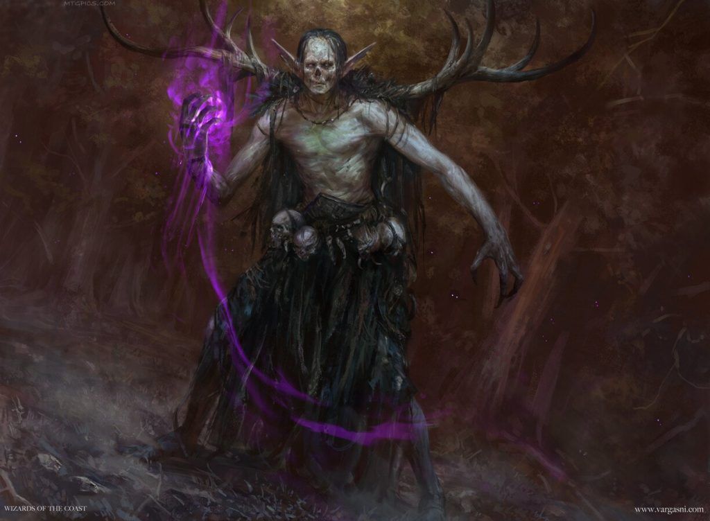 Elvish Dreadlord - Illustration by Randy Vargas