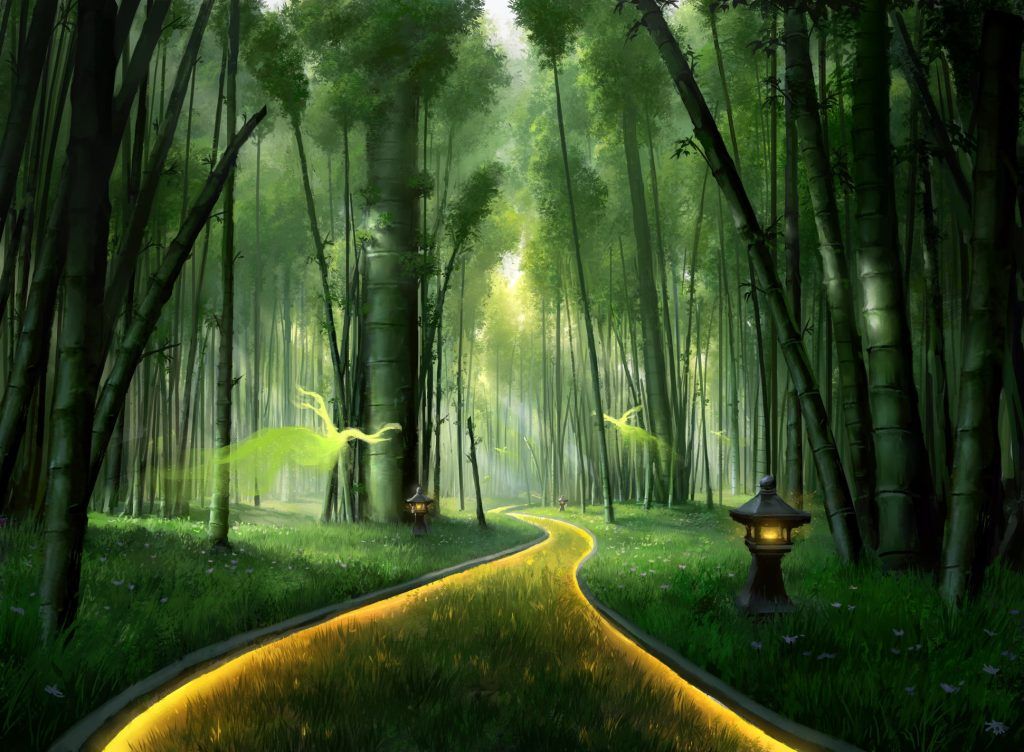 Forest (Neon Dynasty) - Illustration by Piotr Dura