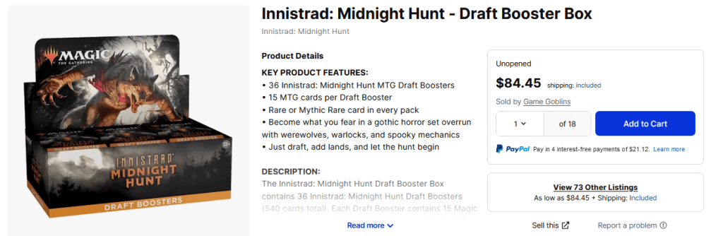 Midnight Hunt Draft Booster Box - TCGPlayer