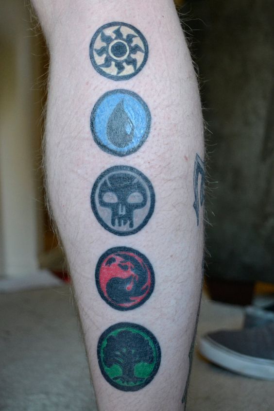 MTG mana symbols tattoo