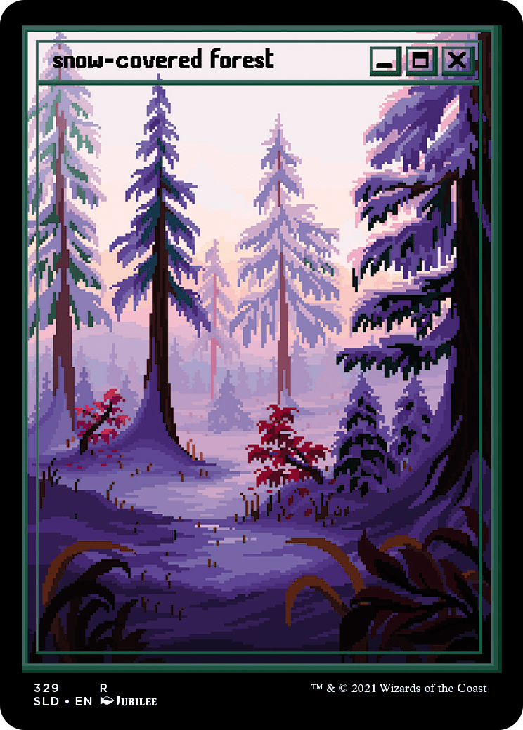 Pixel Snow-Covered Forest