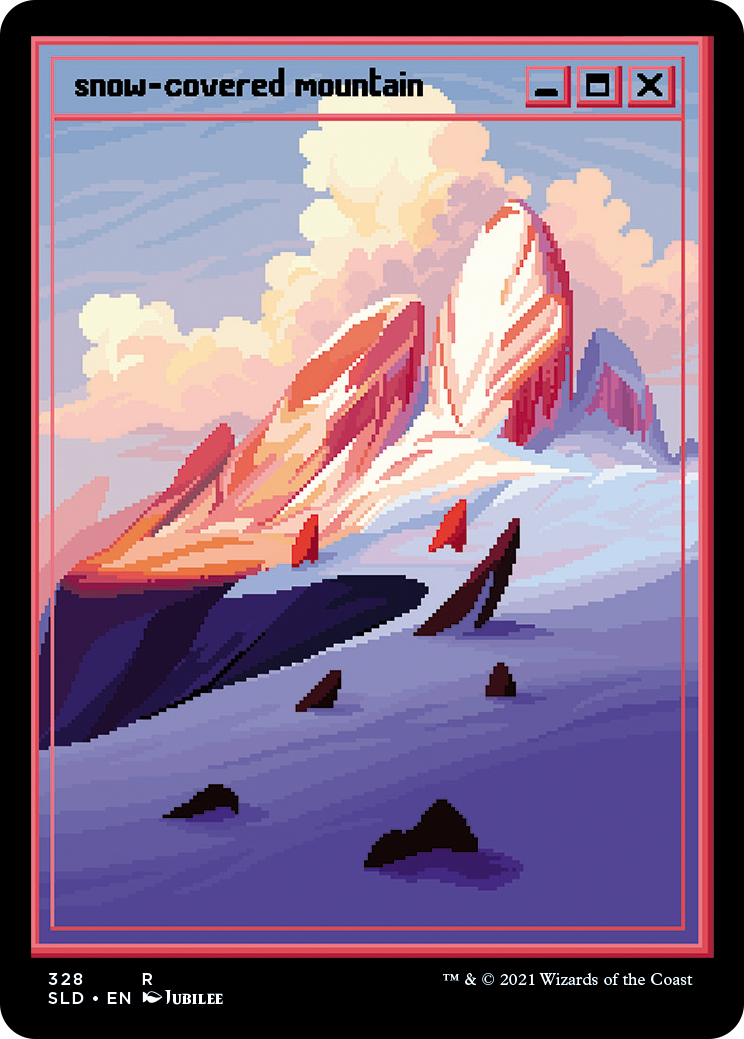 Pixel Snow-Covered Mountain