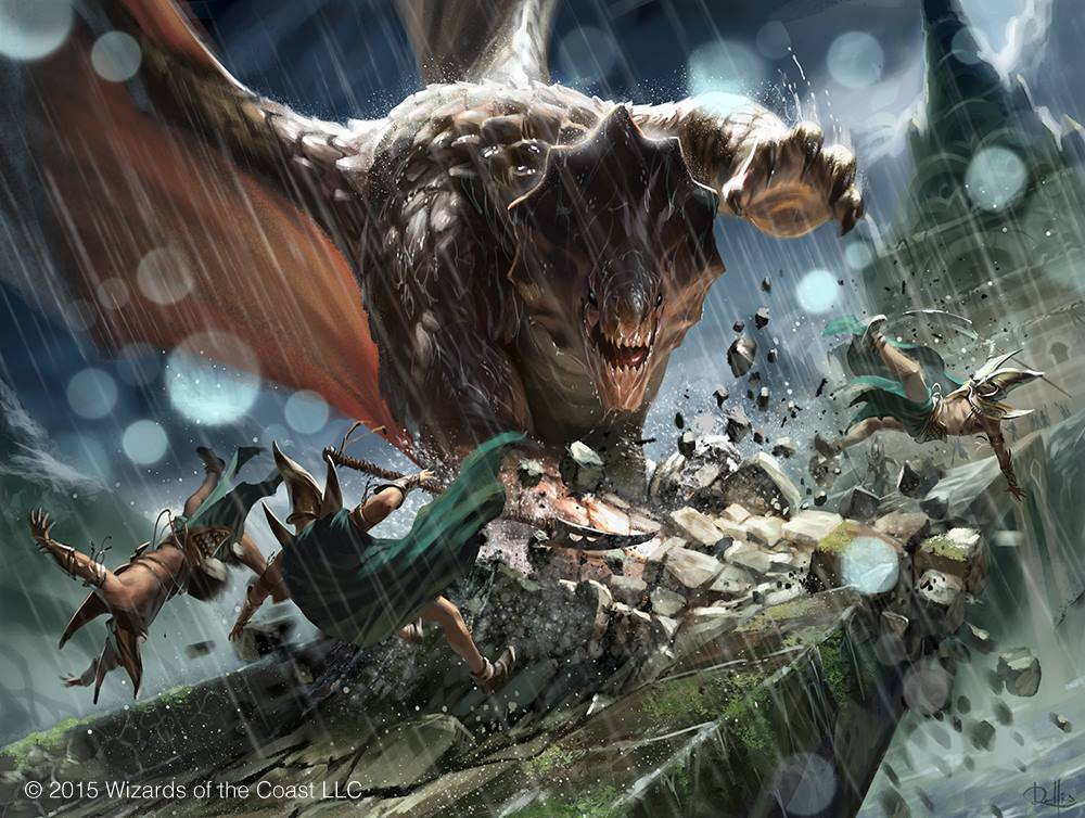 Shieldhide Dragon (Dragons of Tarkir) - Illustration by Chris Rallis