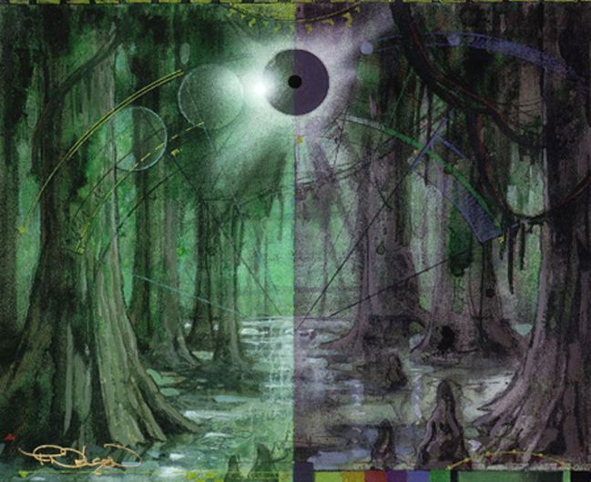 Swamp (Guru lands) - Illustration by Terese Nielsen