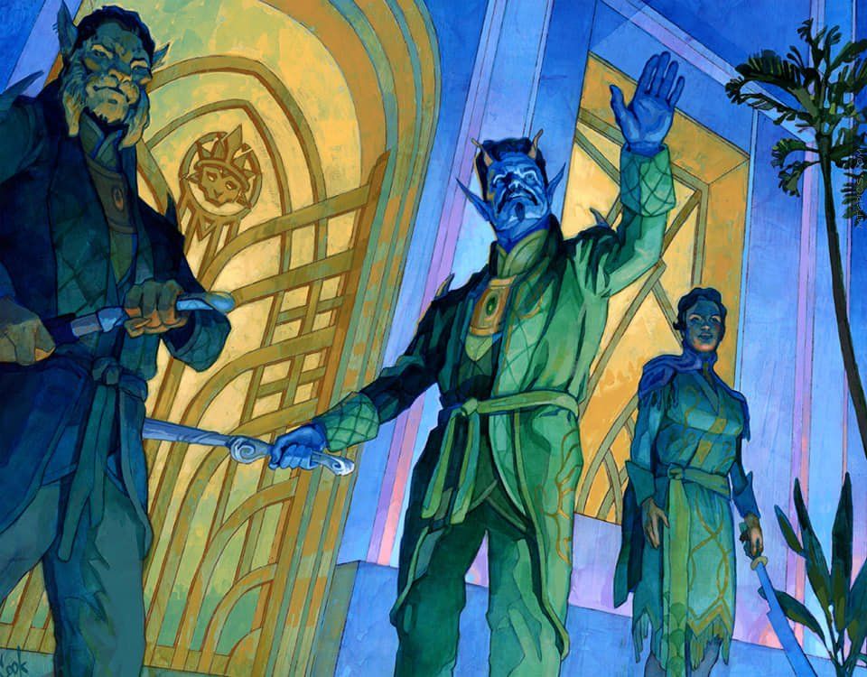 Gala Greeters - Illustration by Bud Cook