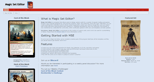 Magic Set Editor forums