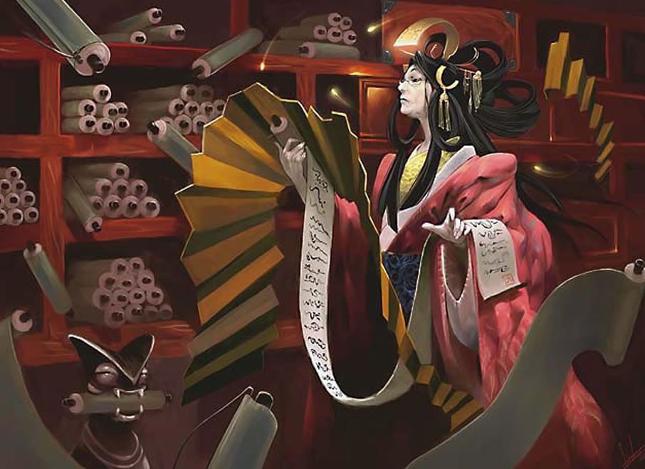 Azami, Lady of Scrolls - Illustration by Ittoku