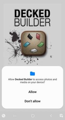 Step 1: Allowing Decked Builder to access photos and media