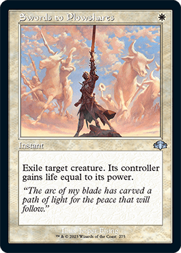 retro frame Swords to Plowshares (Dominaria Remastered)