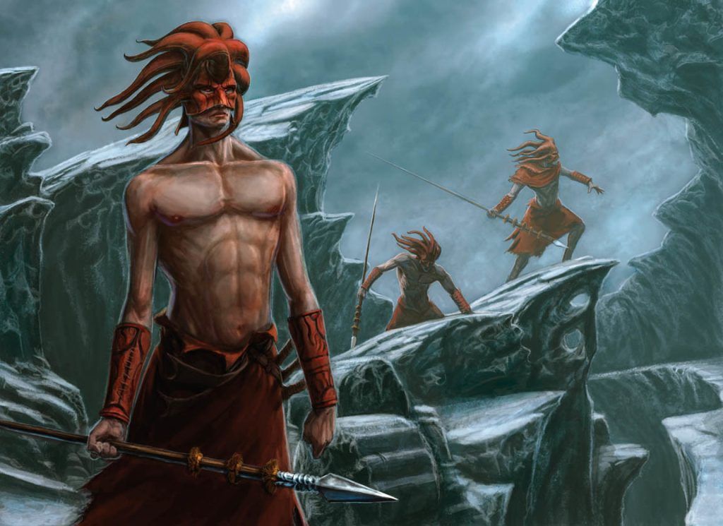 Icatian Javelineers (Elspeth vs. Kiora) - Illustration by Michael Phillippi