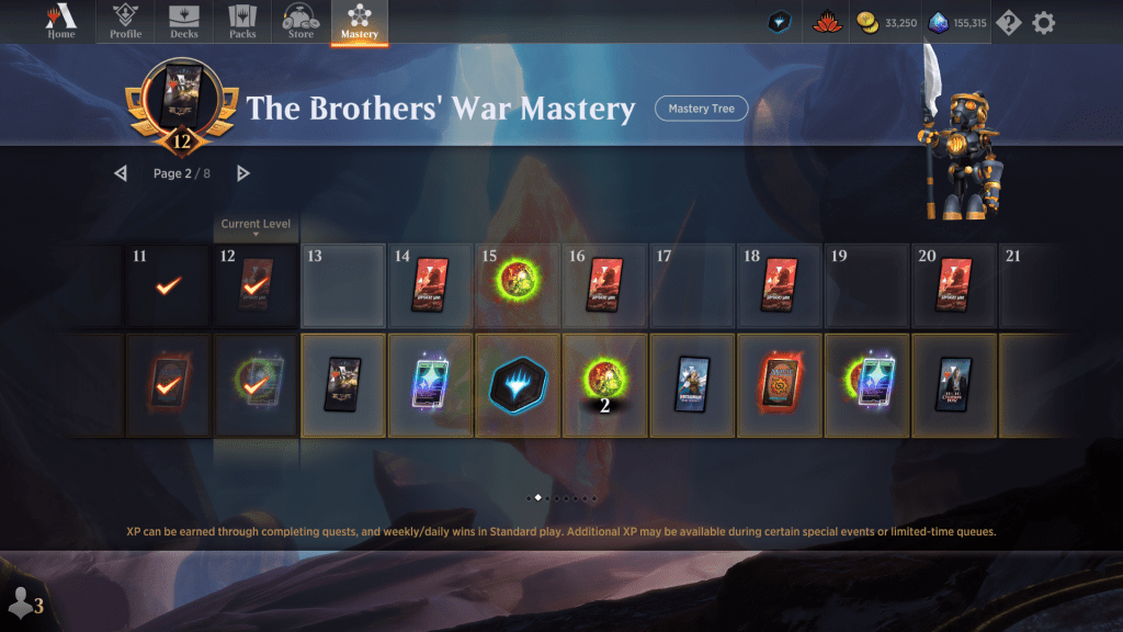 MTG Arena Mastery page