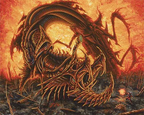 Phyrexian Dreadnought - Illustration by Pete Venters