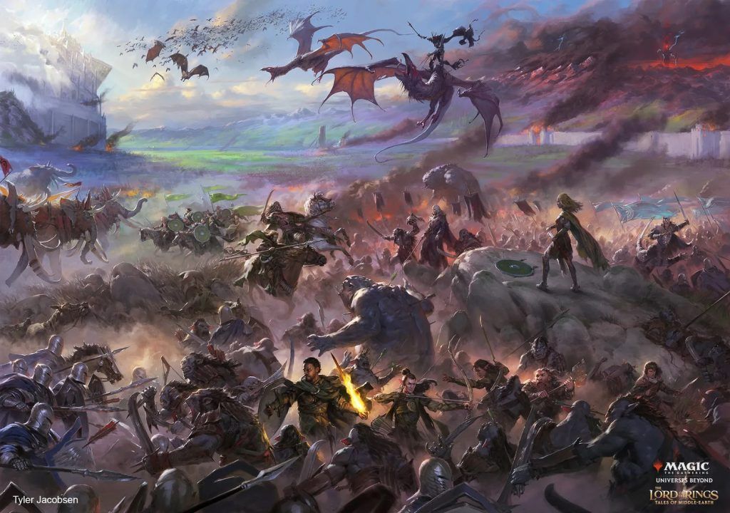 Battle of the Pelennor Fields scene - Illustration by Tyler Jacobson
