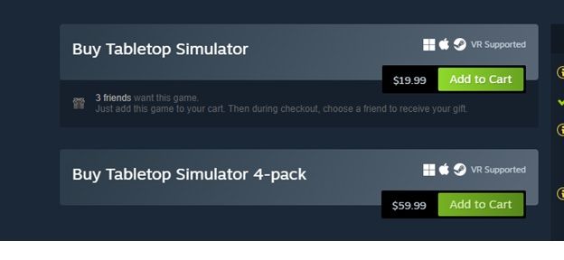 Tabletop Simulator Prices
