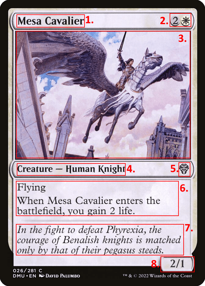 Mesa Cavalier - Parts of a Magic Card