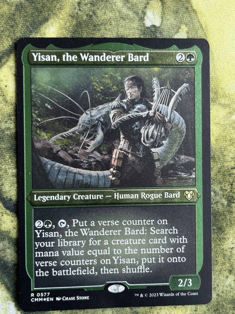 Yisan, the Wanderer Bard foil etched card photo