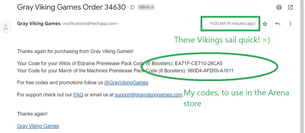 Gray Viking Games Order Email