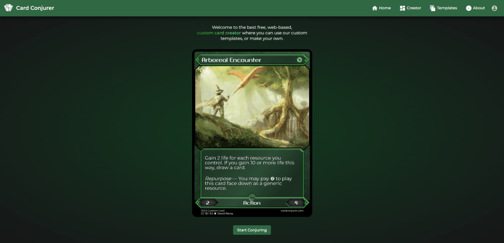 Card Conjurer homepage