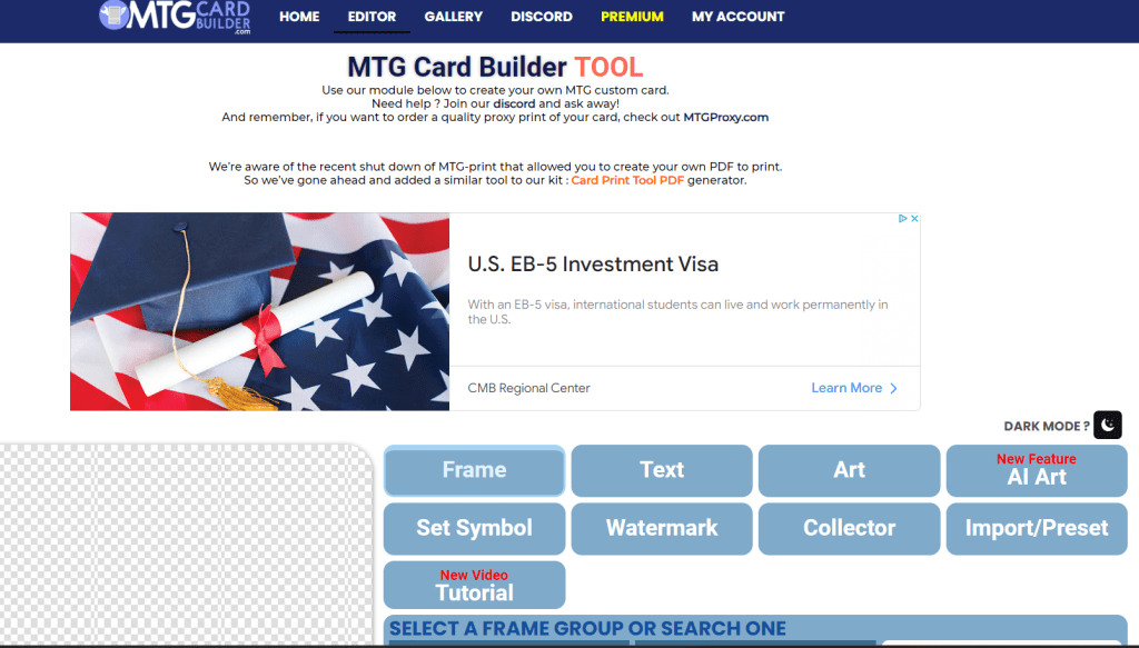 MTGCardBuilder tool