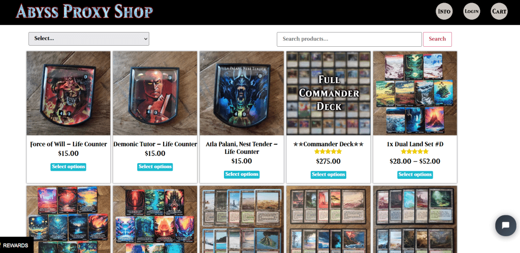 Abyss Proxy Shop Homepage