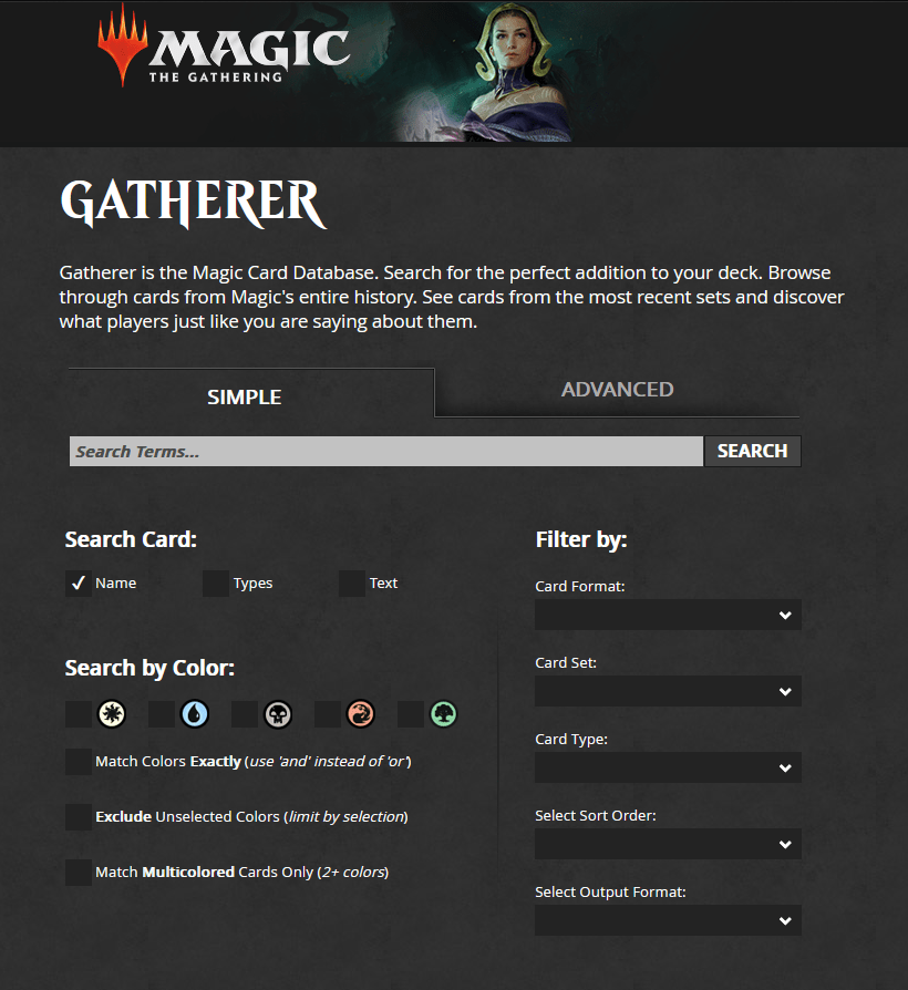 Gatherer Simple Search