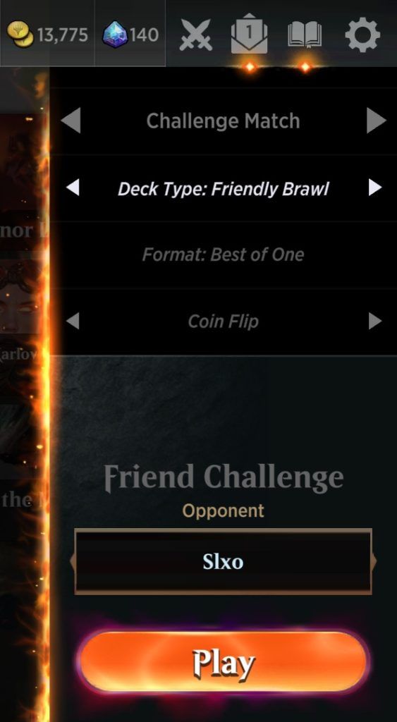 MTGA Friend Challenge Deck Type