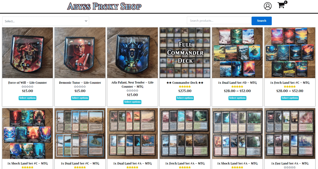 Abyss Proxy Shop homepage
