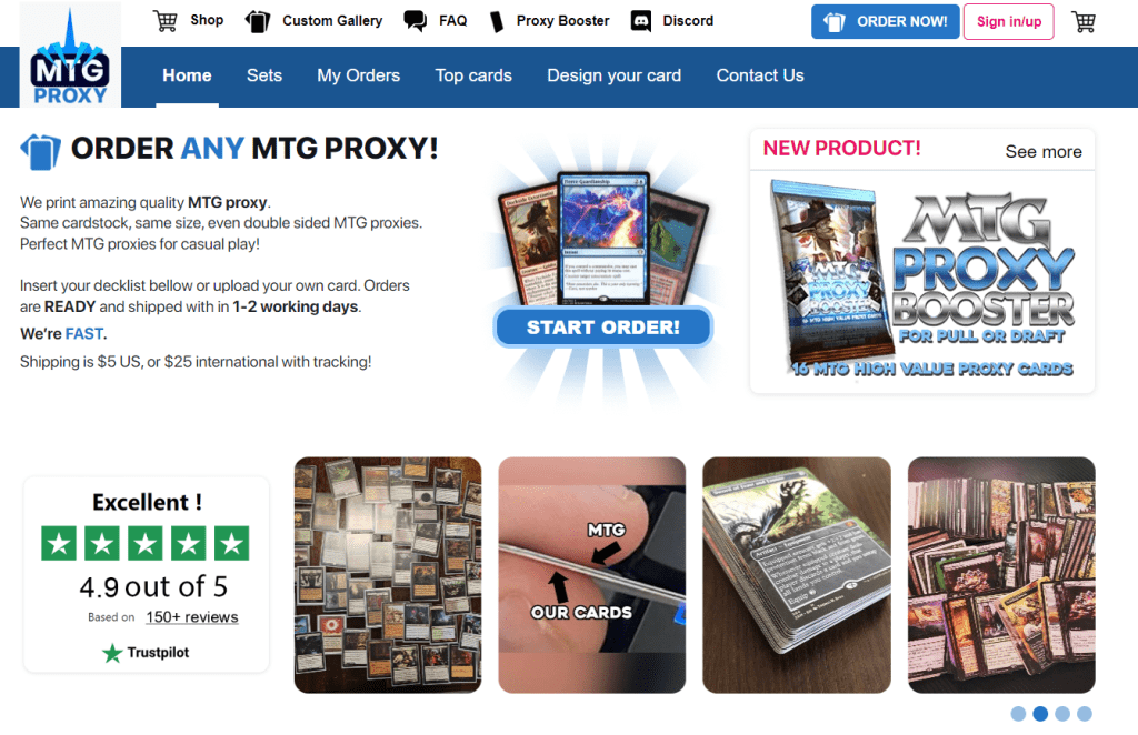 MTG Proxy homepage