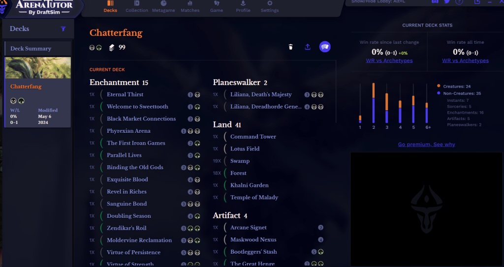 Construtor de deck Arena Tutor