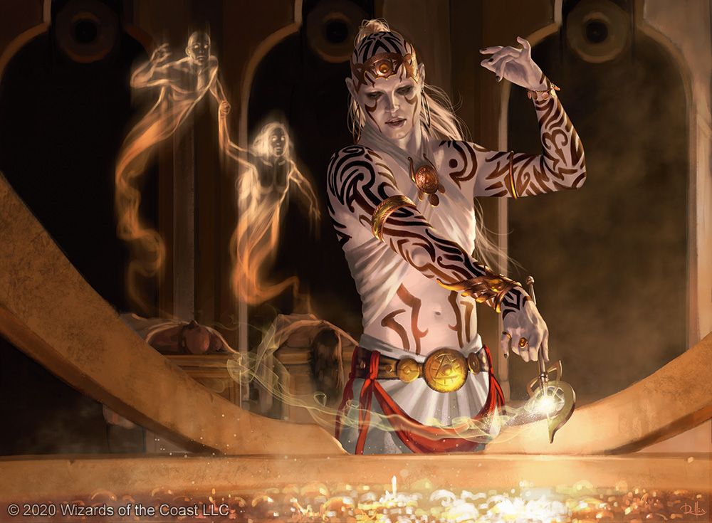 Alharu, Ritualista Solene - Ilustração de Chris Rallis