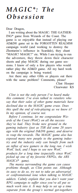 Artigo de Magic: The Obsession da revista Dragon