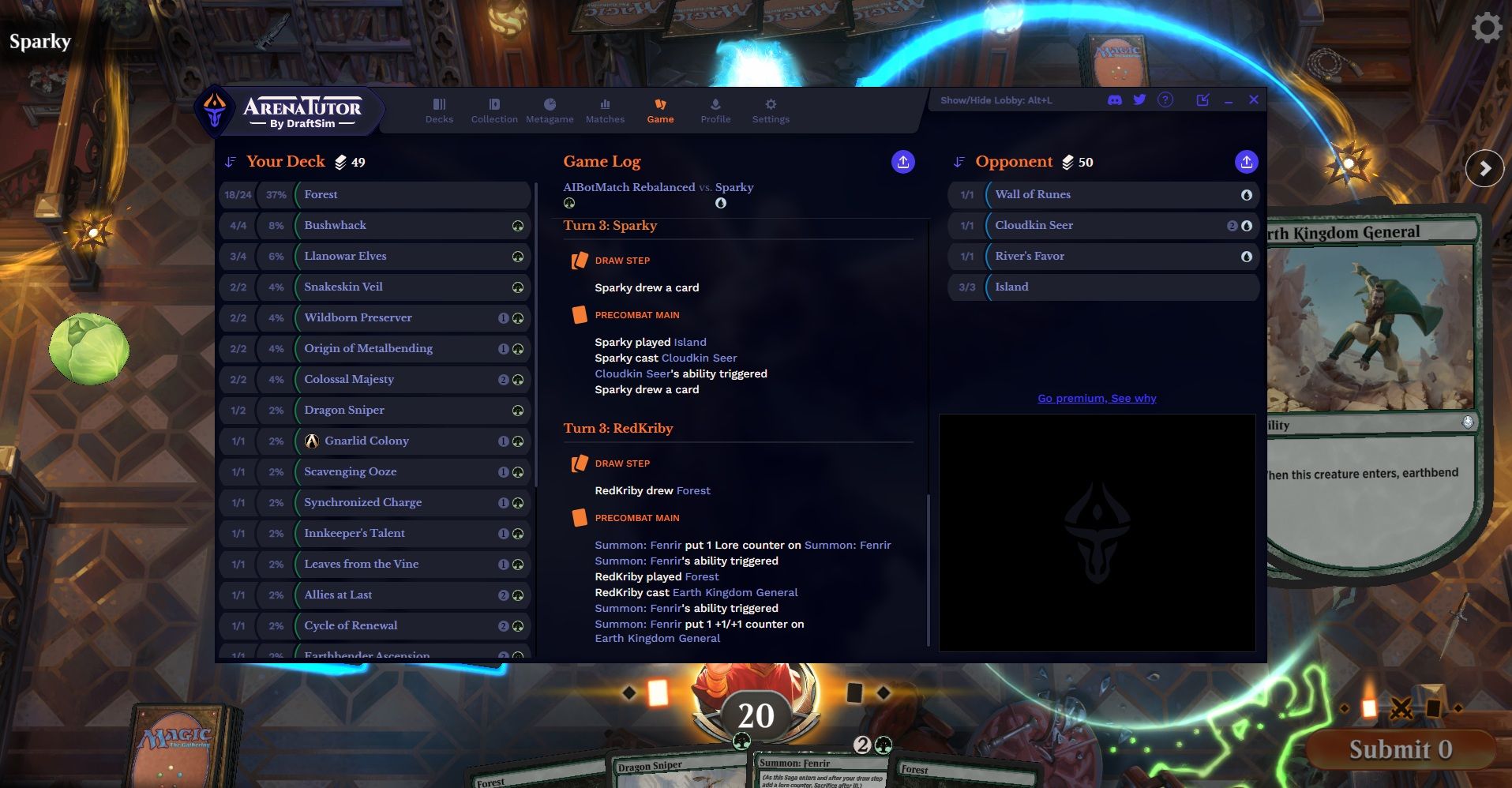 Arena Tutor game log browser