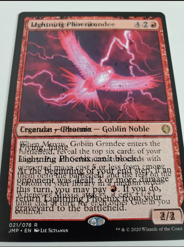 Lightning Phoenix Muxus, Goblin Grandee misprint