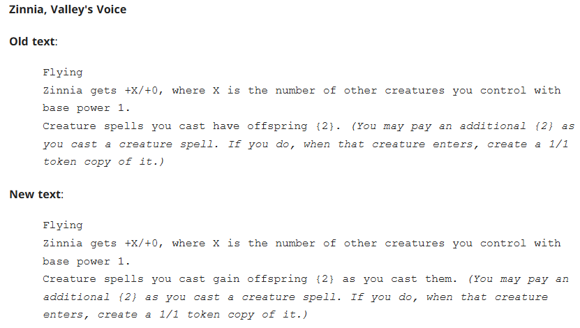 Zinnia, Valley's Voice errata text