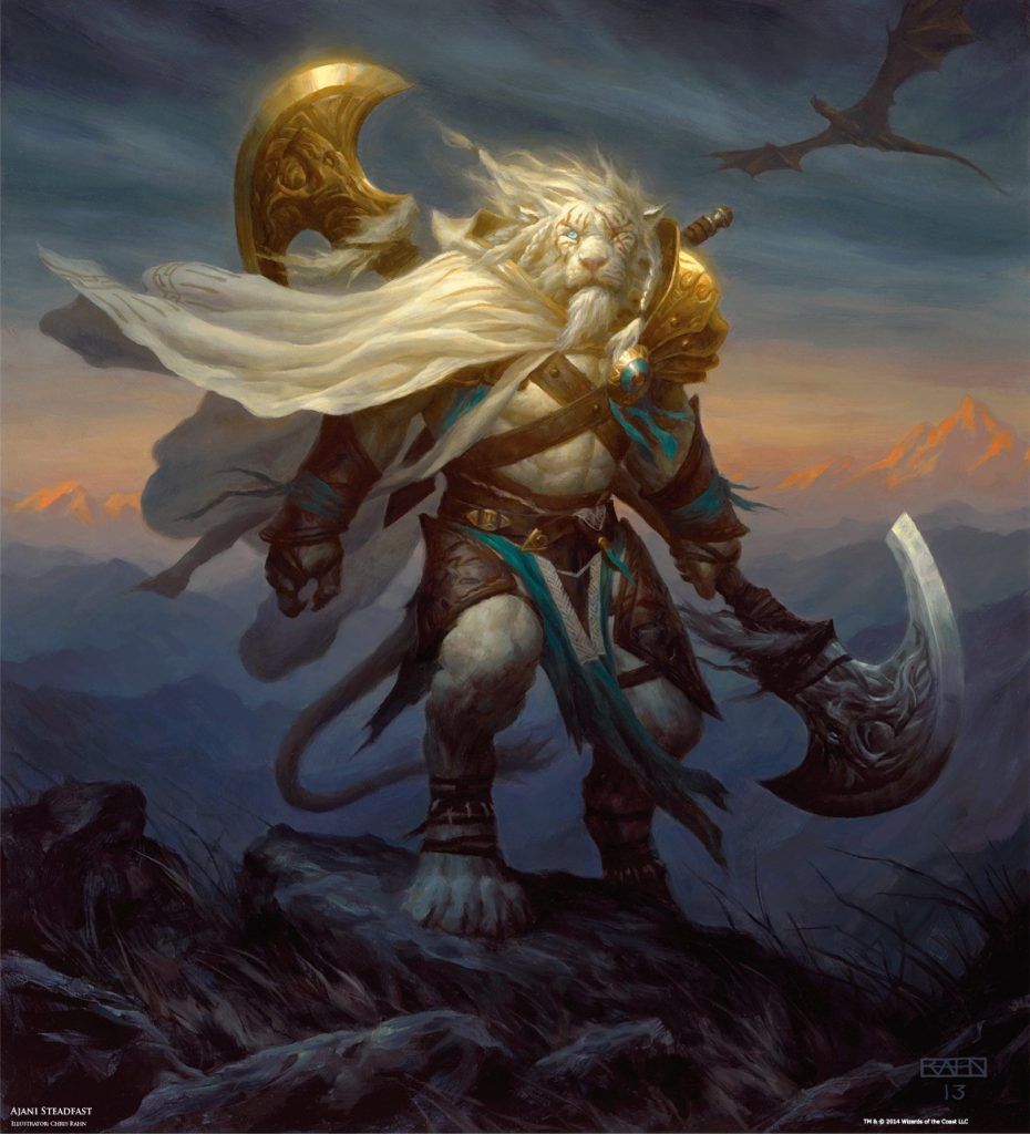 Ajani Steadfast - Illustration by Chris Rahn