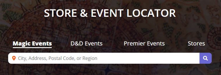 Wizards of the Coast event Locator