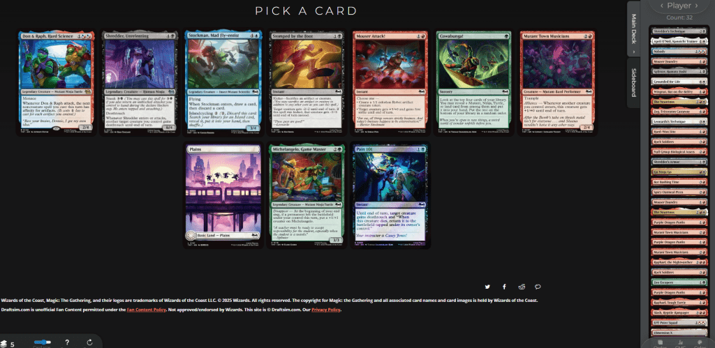 Teenage Mutant Ninja Turtles Pick-Two Draft